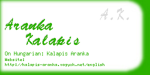 aranka kalapis business card